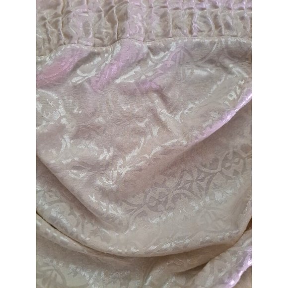 Curtain Swag Valance Silk Blend White Damask Floral Fringe Baroque 43x19 - Picture 2 of 5